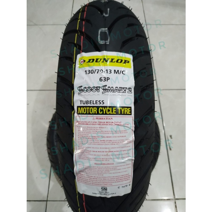Ban Dunlop Tubeless Scoot Smart 2 Ukuran 130/70 Ring 13