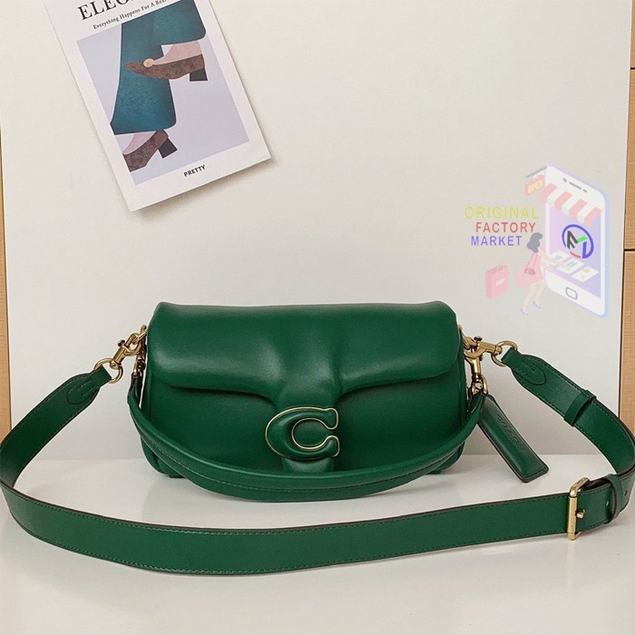 VS TAS C0ACH 0772 Tabby Pillow Shoulder Bag 26 Green ORIGINAL