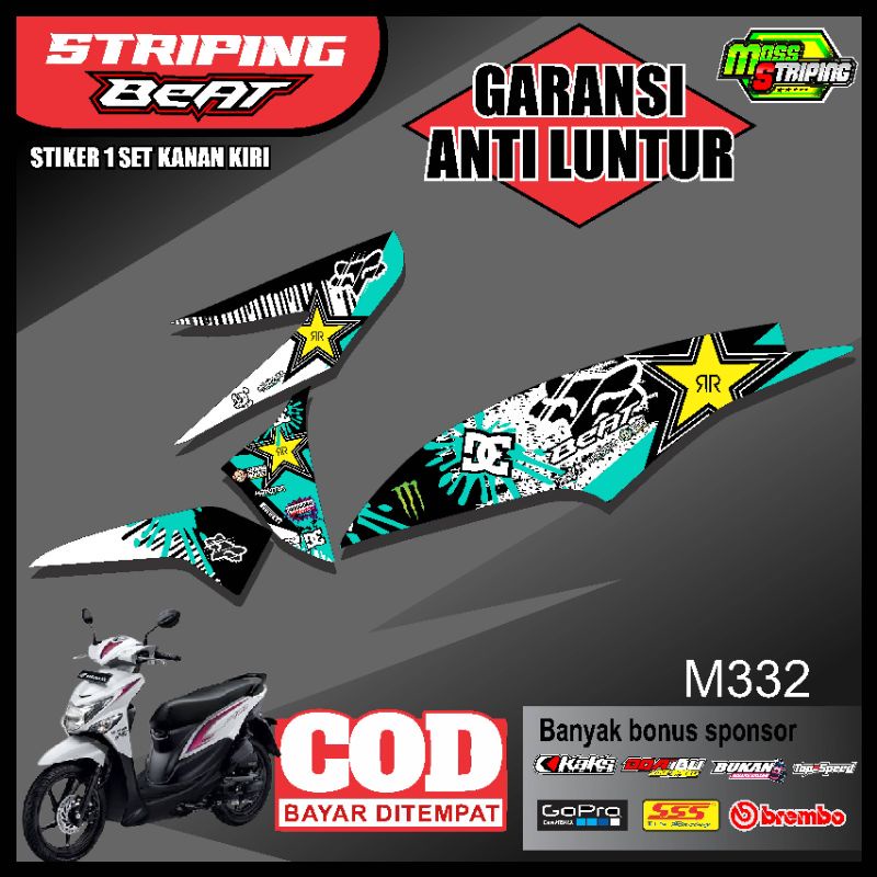 MASS Striping - Striping Sticker List Variasi Motor Motor Honda Beat POP Semi Fullbody 2015 2016 201