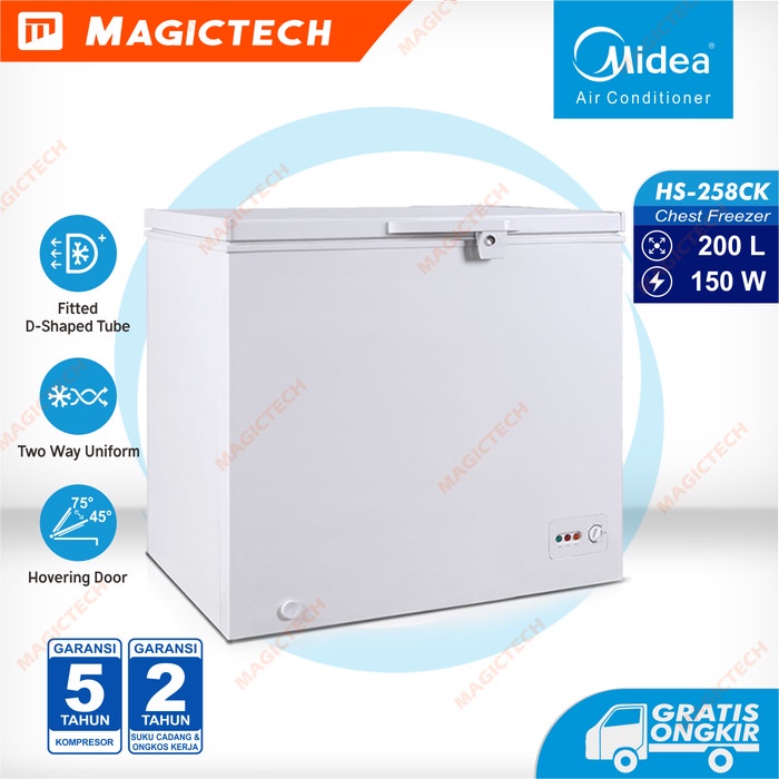 CHEST FREEZER MIDEA HS-258Ck/ HS258Ck FREEZER BOX 200L