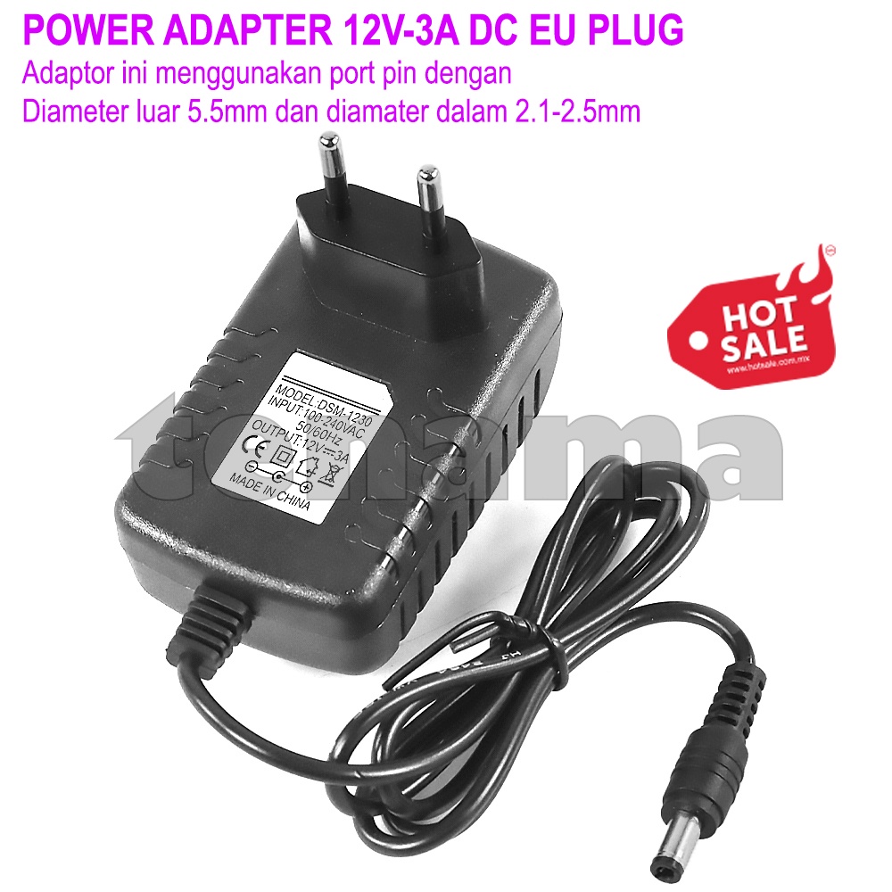 Power Adaptor Listrik DC 12V 3 Ampere Power Supply