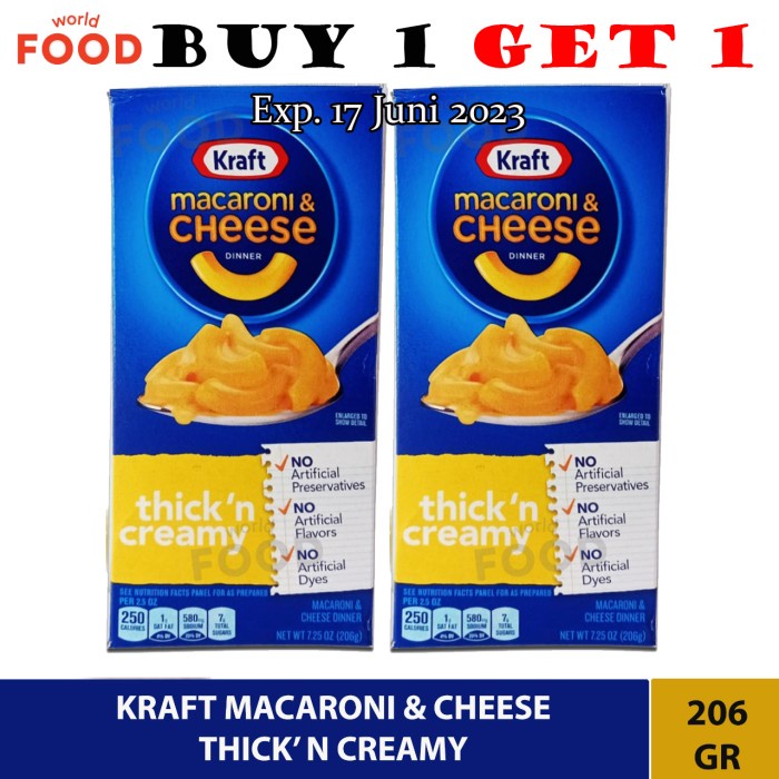 

KRAFT MACARONI & CHEESE THICK 'N CREAMY BUY 1 GET 1 FREE