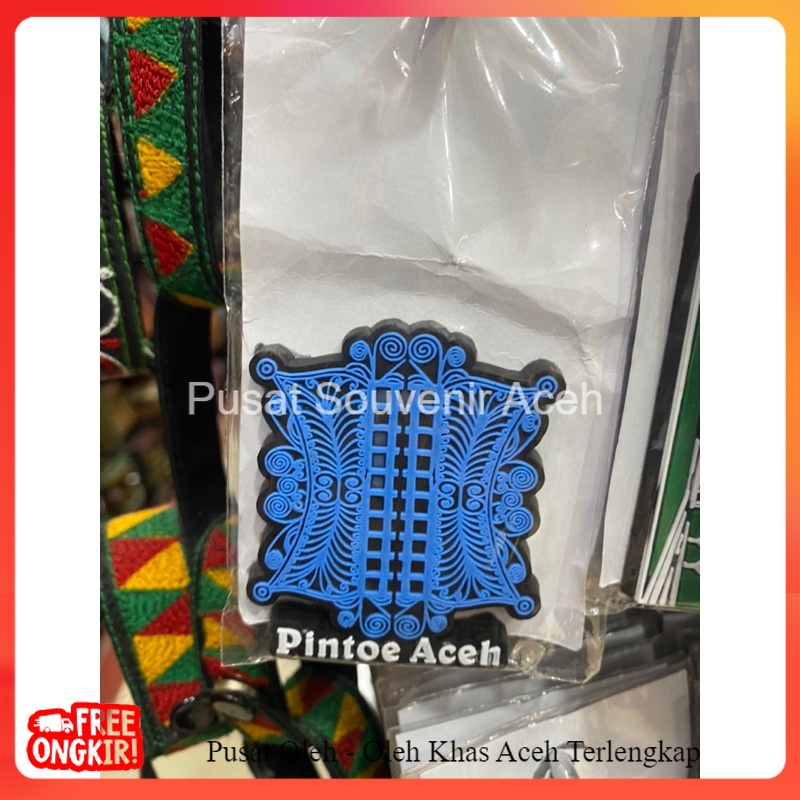 tempelan kulkas karet motif pintu aceh | magnet kulkas khas aceh pintu aceh