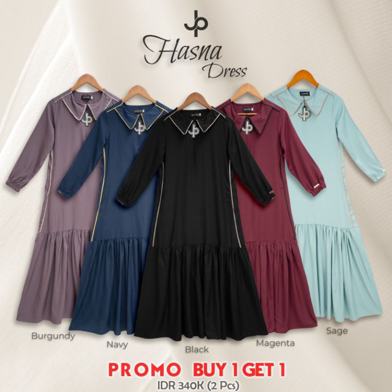 HASNA Dress By. JOURNEY SCARVES 100 % Original. Gamis  panjang  wanita  muslim  rayon  linen  mewah 