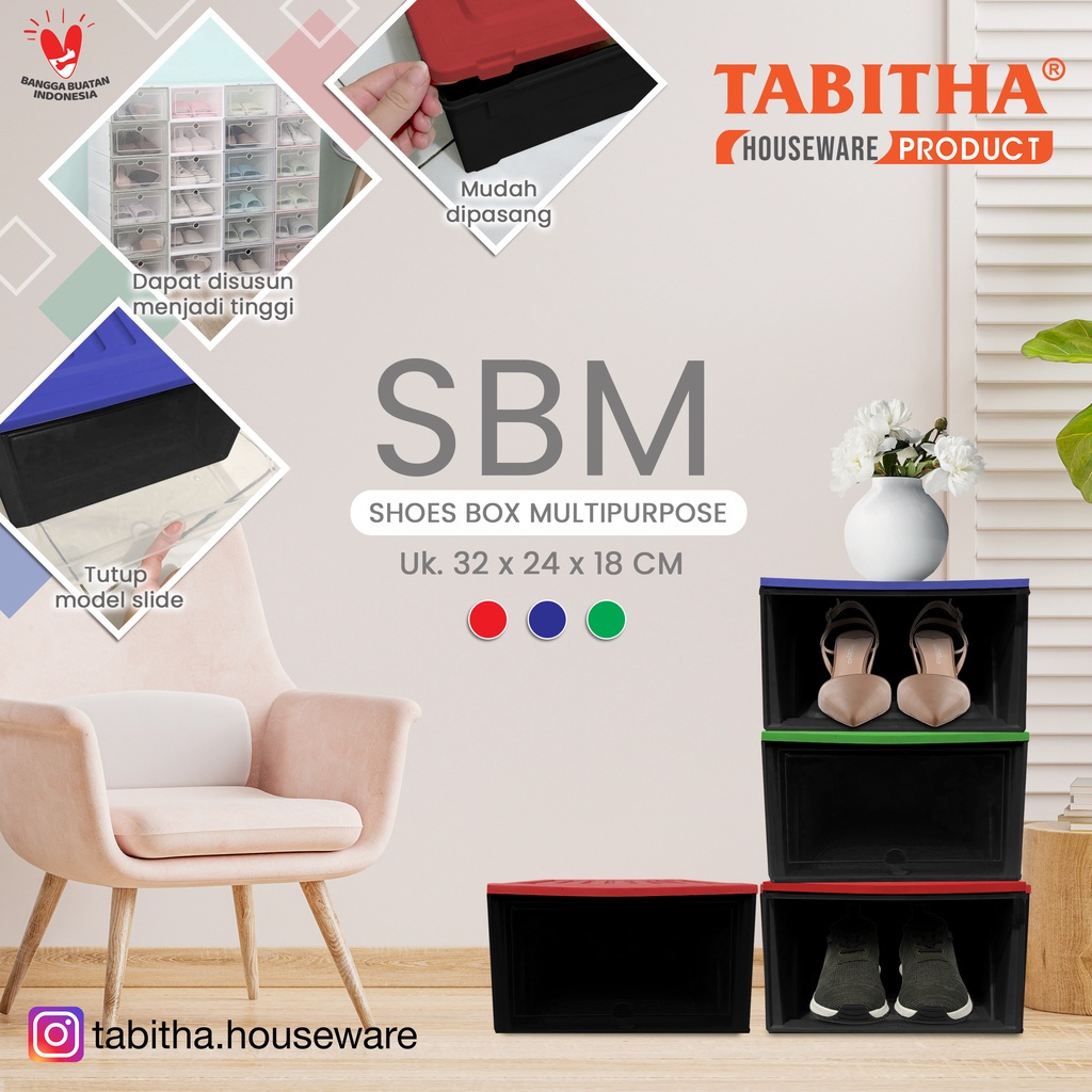 Tabitha (PAKET 36 PCS) Box Sepatu Serbaguna / Rak Sepatu Tumpuk / Tempat Sepatu Stackable / Shoes Co