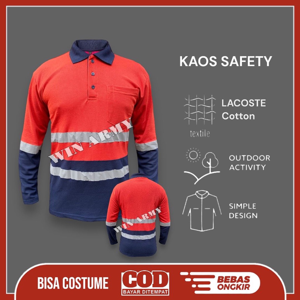 Poloshirt PLN Safety First Kombinasi - Polo PLN BUMN - Kaos PLN listrik - Custom Polo - Polo Distro 