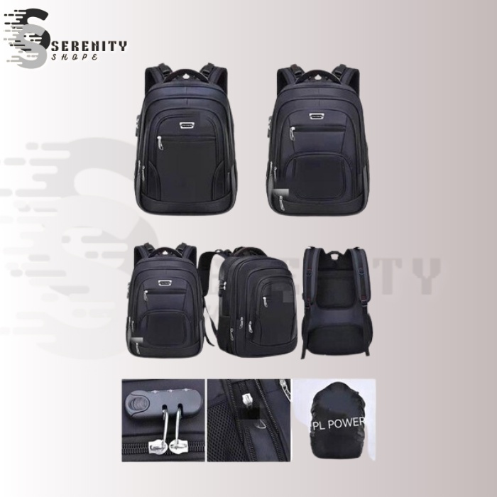 PROMO!! Tas Ransel Pria Tas Laptop Import PL Power USB Port Tas Punggung Pria Tas Laptop Polo Dual USB