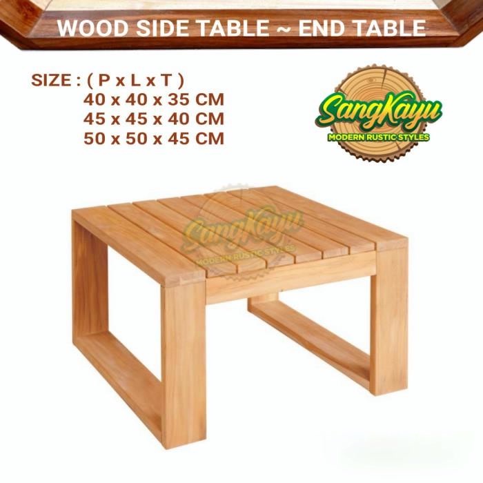 Meja kayu serbaguna meja monitor stand laptop table meja sudut side - 40 x 40 x 35 cm, KAYU MAHONI