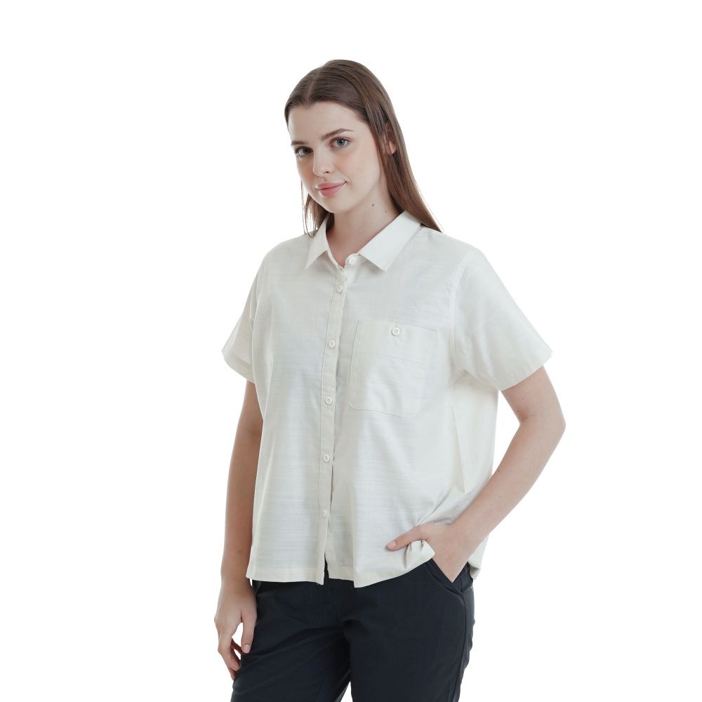 EIGER89 KEMEJA LENGAN PENDEK WANITA IRENIC SHIRT - OFF WHITE
