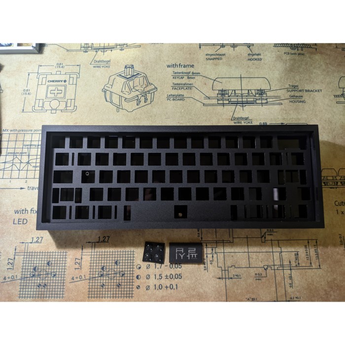 Zerosixty Custom Mechanical Keyboard Acrylic Gasket mount Case - Standar akrilik, HHKB