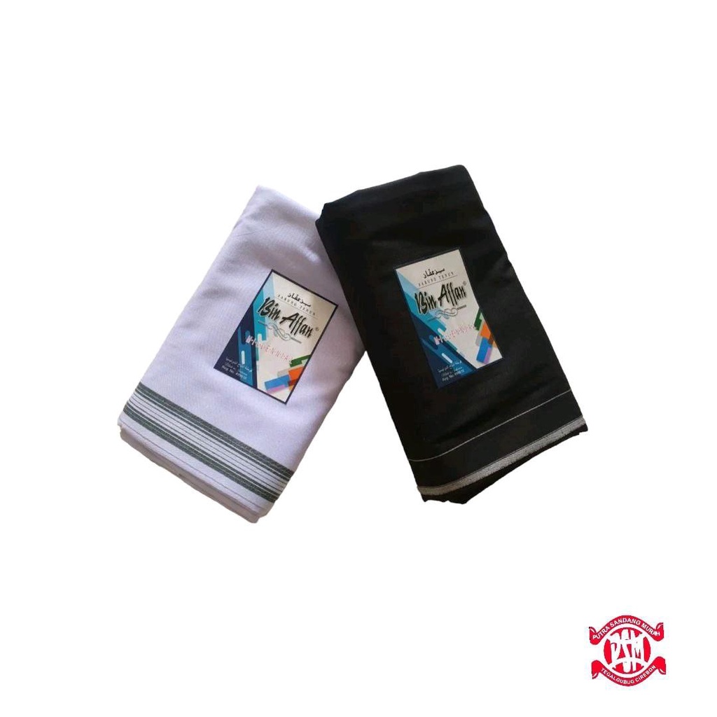 Sarung Dewasa Bin Affan polos hitam putih & polos warna