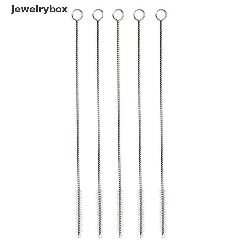 [jewelrybox] New 1pcs Stainless Steel Nylon Straw Pembersih Pembersih Sedotan Minum 17cm Sikat Butik