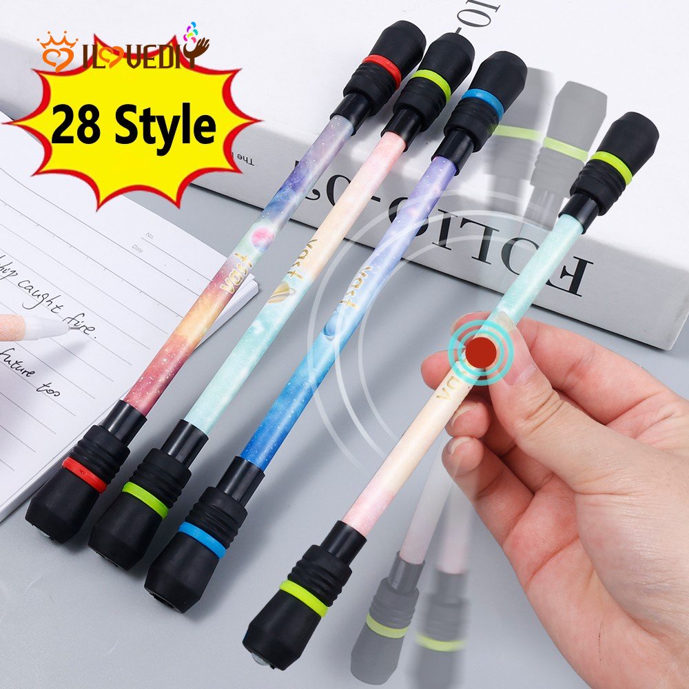 Hot Sale/[Fiture] Kartun Berputar Gaming Pen/0.5mm Rolling Spinning Pen/Rilis Tekanan Magnet Fleksibel Jari Balance Pen Gel Pulpen