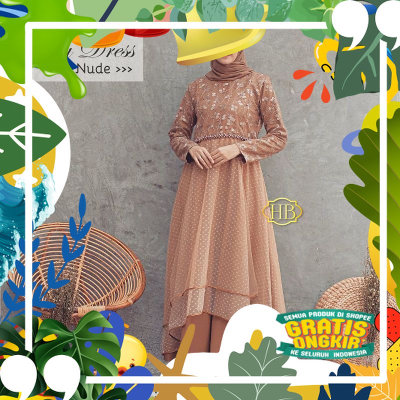 GAMIS BELLE | DRESS BELLE | GAMIS BELE BRUKAT TULLE MAXY DRESS PREMIUM TERBARU 2021 GAMIS BUSUI/ sol