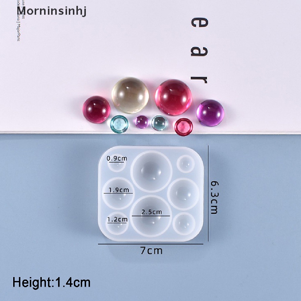 Mornin Manik-Manik Setengah Lingkaran Cetakan Silikon DIY Membuat Perhiasan Resin Anting Liontin Cetakan id