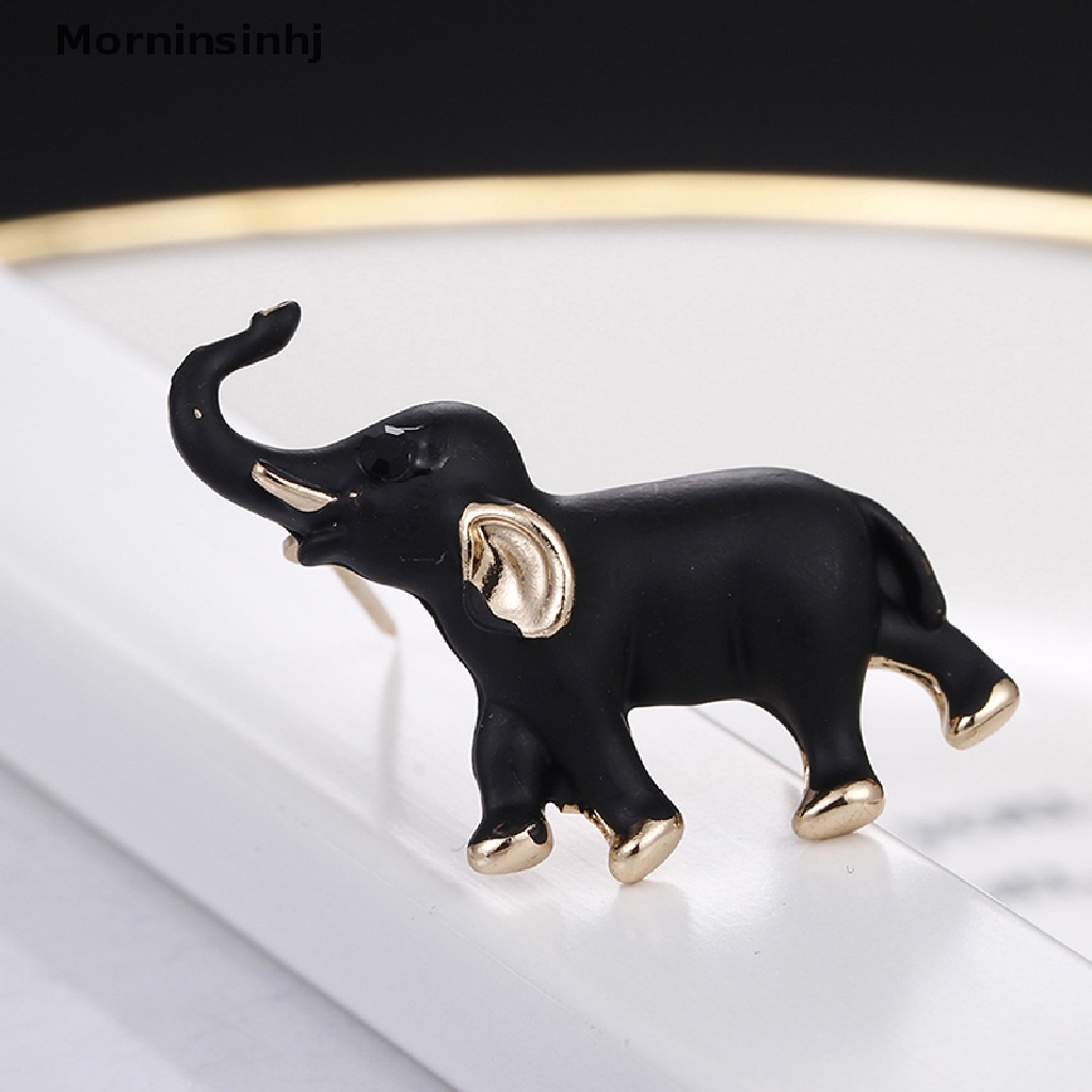 Mornin Enamel Gajah Enamel Kerah Lapel Hewan Bros Pin Buket Perhiasan Hadiah id