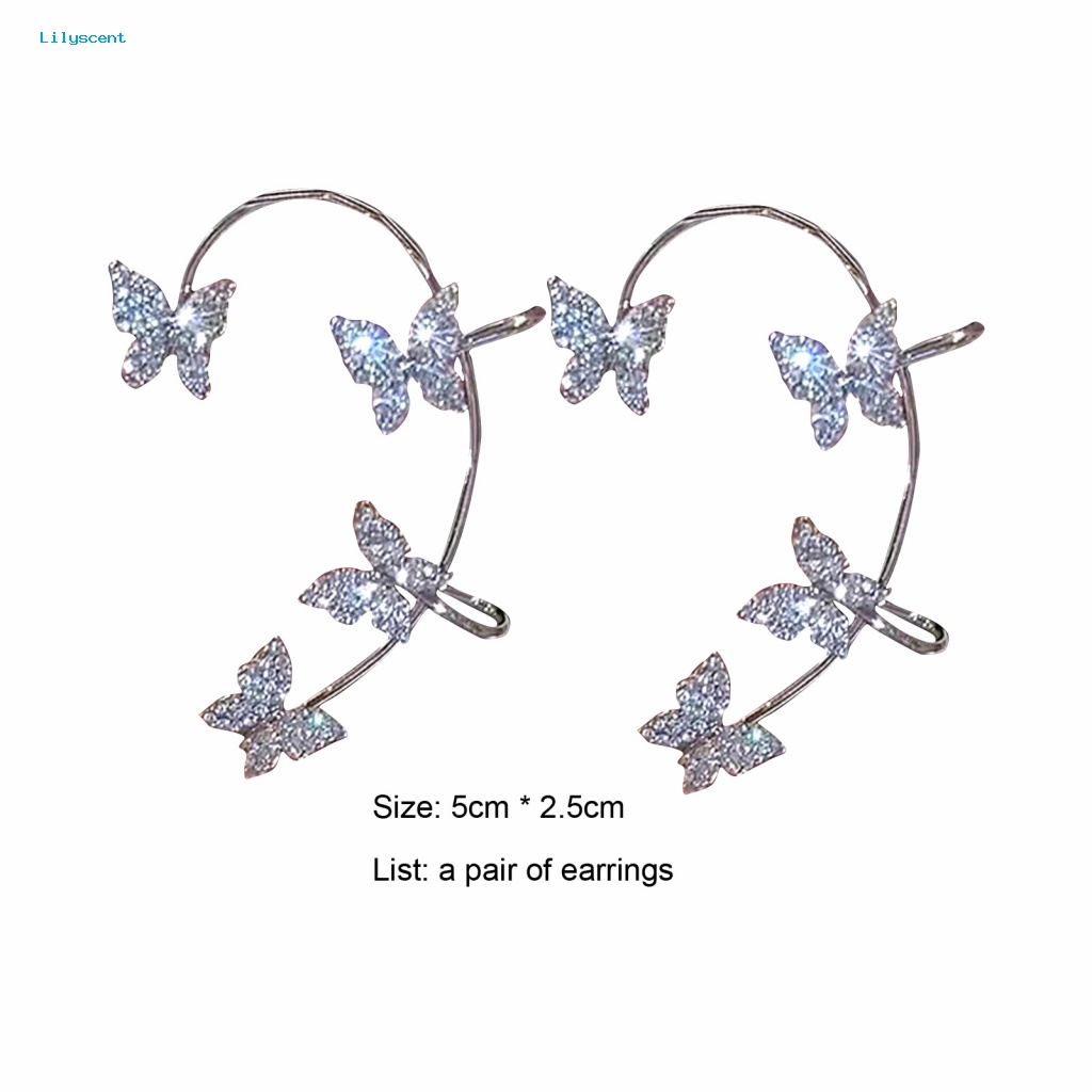 Lilyscent 1pasang Anting Gadis Untuk Pesta Ringan Elegan Ear Wrap Earrings Semua Pertandingan