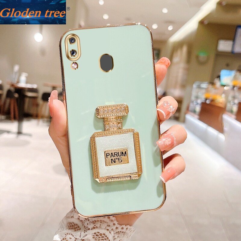 Gloden tree Casing Case Untuk Samsung Galaxy A33 5G A32 5G 4G A31 A30S A30 A42 5G Case Dengan Botol Parfum Kreatif Kickstand Lipat Cakupan Penuh Case Kamera