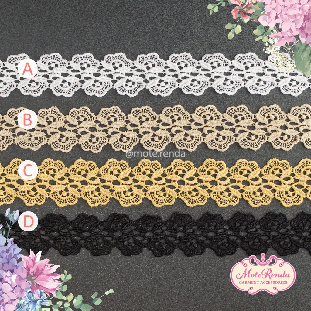 Renda giper/gyper, lebar 3.5cm (harga per 50cm) kode 5GMA35