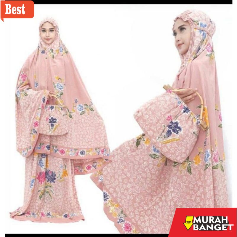 Peralatan ibadah di bulan ramadhan- READY MUKENA DEWASA RAYON JUMBO CAP BATIK PEKALONGAN / GROSIR MU