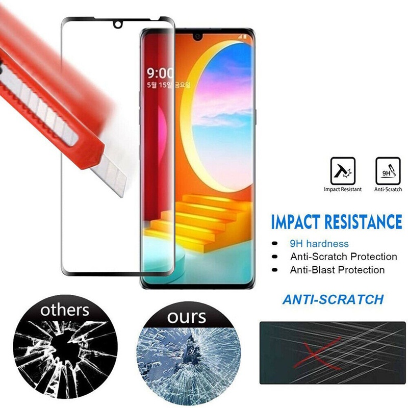 Full Coverage Protective Film For LG Wing 5G Premium 3D Curved 9H Hardness Tempered Glass Film HD Ultra Thin Screen Protector