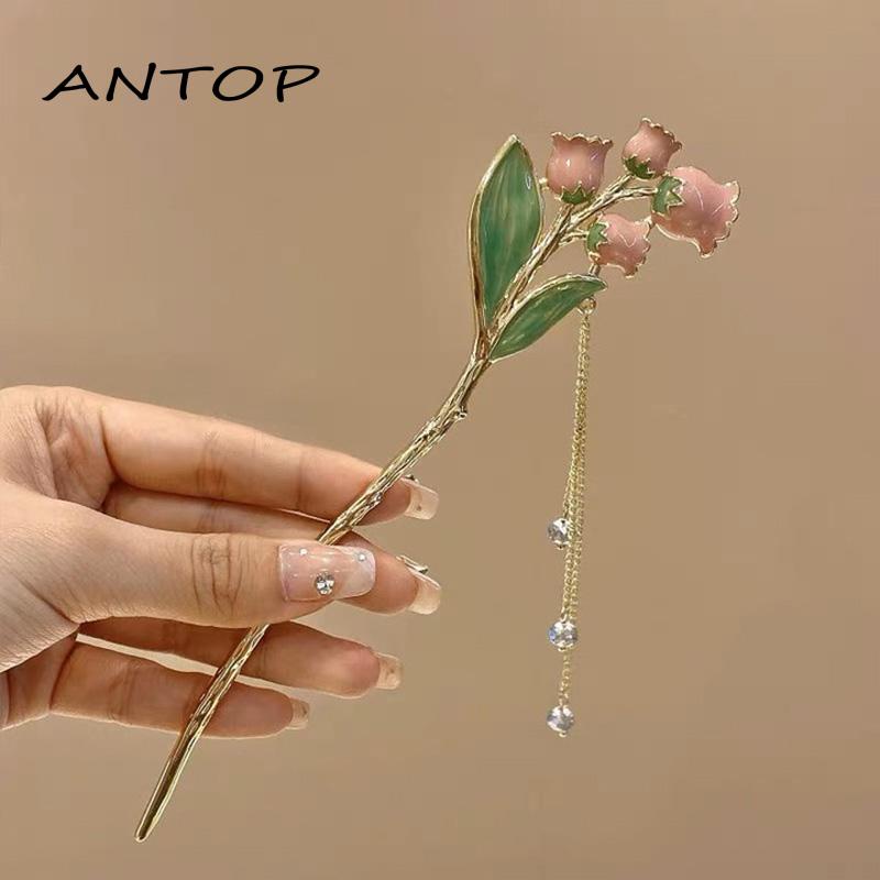 [Antop Termurah] Jepit Rambut Anggrek Simple Modern Logam Mutiara Rumbai Hairpin Niche Design Hiasan Kepala