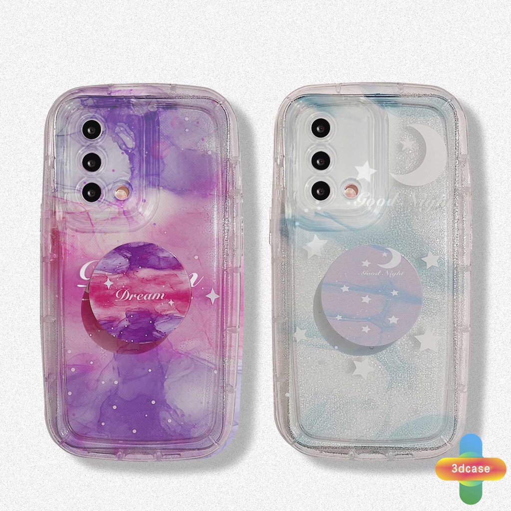 Soft Case A17 A17K A54 A5S A57 A57S A57E A3S A15 A76 A96 A16 A95 A55 A7 A5 A9 A31 A53 A33 2020 A77S A12 A12S A1K A16E A16K A54S Reno 7 7Z 8Z 5 4 6 8 5F 5K 4F 4 5 06 Lite A74 A15S A52 A11K A92 Purple Render Gradient Soft Airbag Soap Cover With Stand