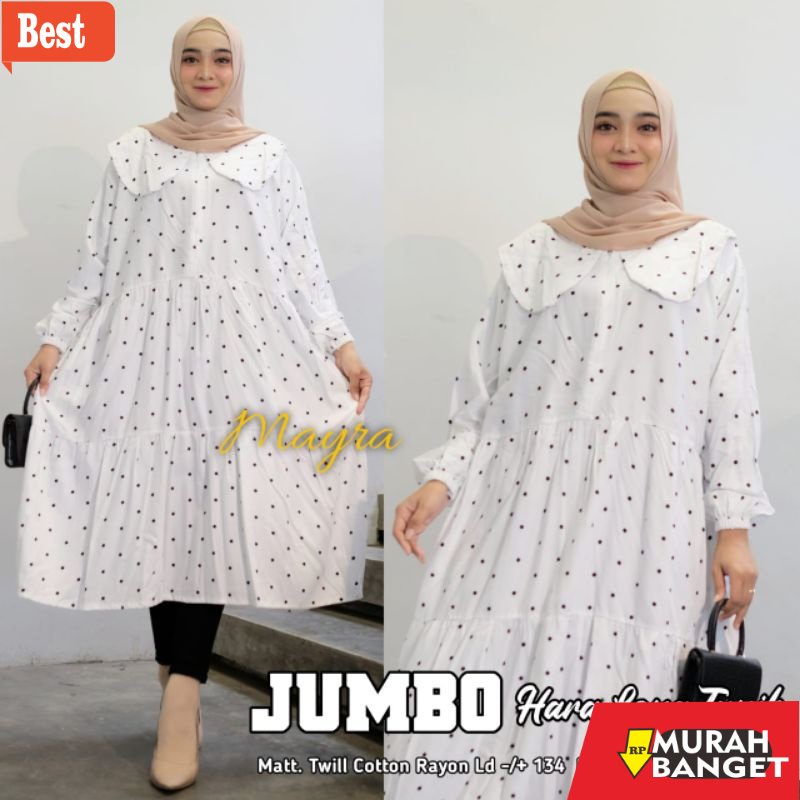 Tunik jumbo terbaru untuk wanita- RESTOCK LD 130 140 150 HARA LONG TUNIK RANTINA JUMBO MAXY TUNIK JU