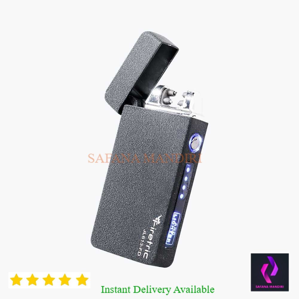 Korek Lighter Mancis Elektrik Pulse Plasma Cross Double Arc Lighter JL613 FD