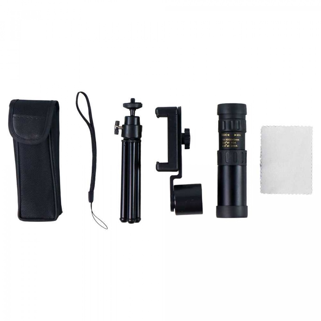 Teropong Jarak Jauh Monocular Telescope Zoom 40X 300Meter Tripod Clip