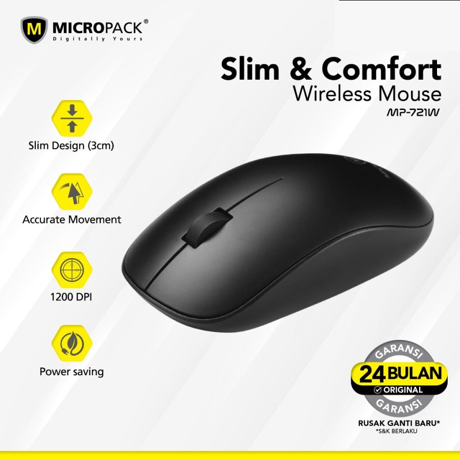 Micropack Speedy Slim - Ultra Slim Optical Wireless Mouse MP-721W
