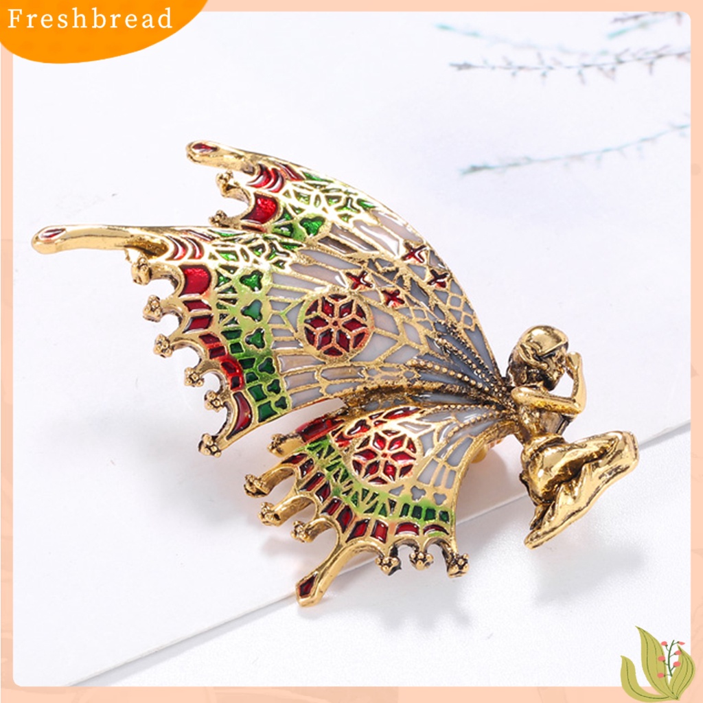 &lt; Freshbread &gt; Bros Pin Vintage Hias Alloy Butterfly Angel Brooch Pin Untuk Aksesoris Pakaian