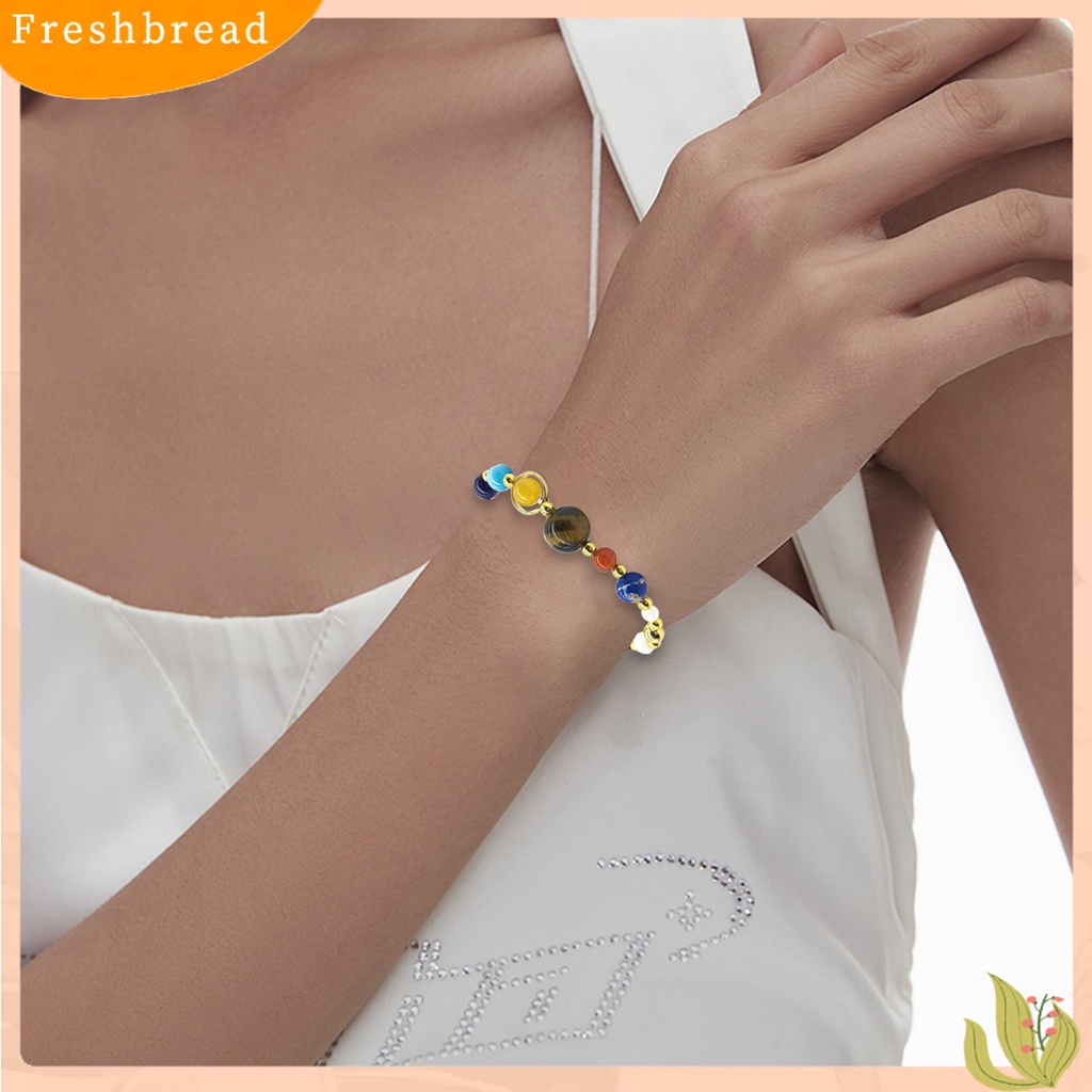 &lt; Freshbread &gt; Gelang Unisex Planet Manik-Manik Perhiasan Bintang Berujung Lima Gelang Batu Buatan Untuk Pacaran