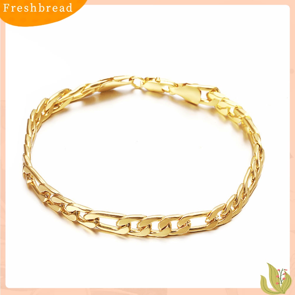 &lt; Freshbread &gt; Gesper Persegi Sederhana Menyamping Rantai Bangle Gelang Pria Perhiasan Hadiah Ulang Tahun