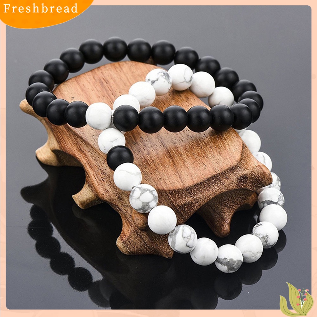 &lt; Freshbread &gt; 2Pcs Gelang Fashion Unisex 8mm Jarak Jauh Selamanya Gelang Hadiah Untuk Pasangan