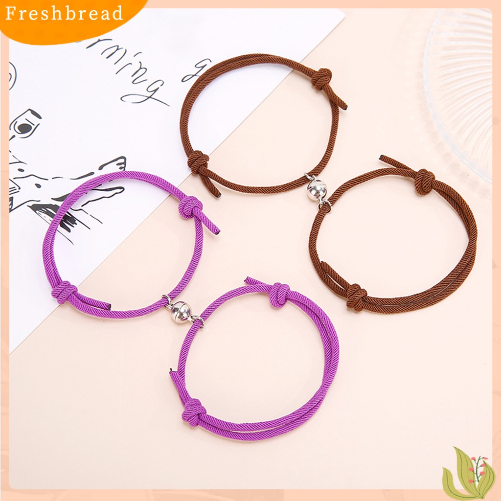 &lt; Freshbread &gt; 1pasang Gelang Pasangan Tenun Attract Tali Tangan Kekasih Jarak Jauh