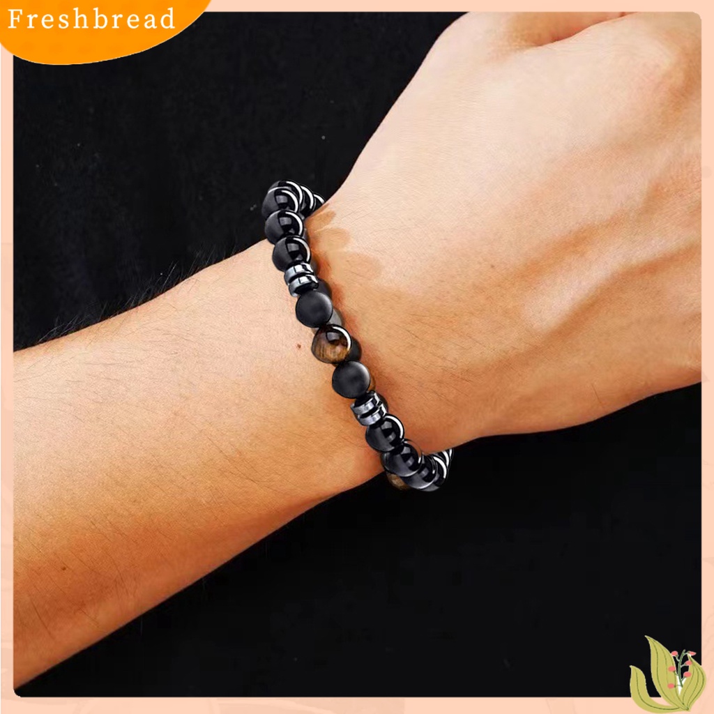 &lt; Freshbread &gt; Gelang Tali Elastis ic Perlindungan Kesehatan Batu Alam Fashion Pria Wanita Tiger Eye Beads Bracelet Untuk Pakaian Sehari-Hari