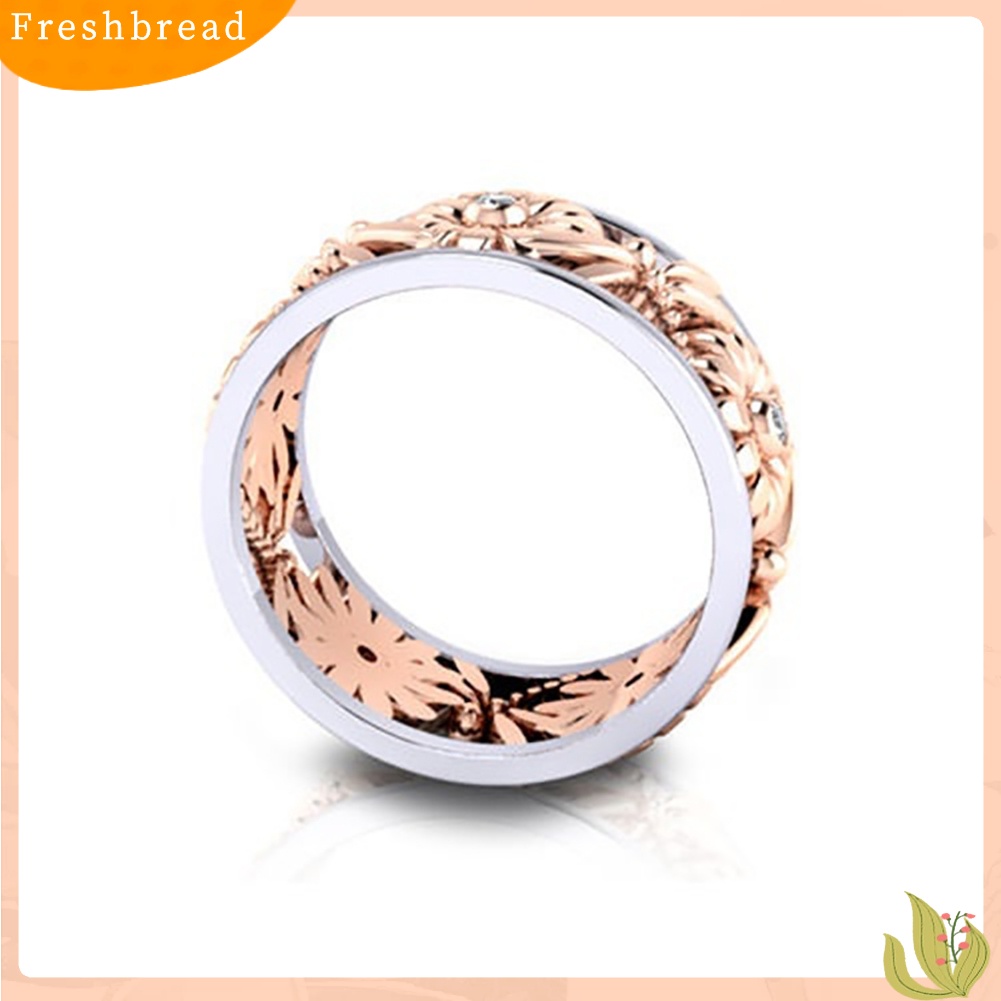 &lt; Freshbread &gt; Elegan Bunga Matahari Capung Berongga Shiny Logam Jari Cincin Wanita Perhiasan Hadiah Xmas