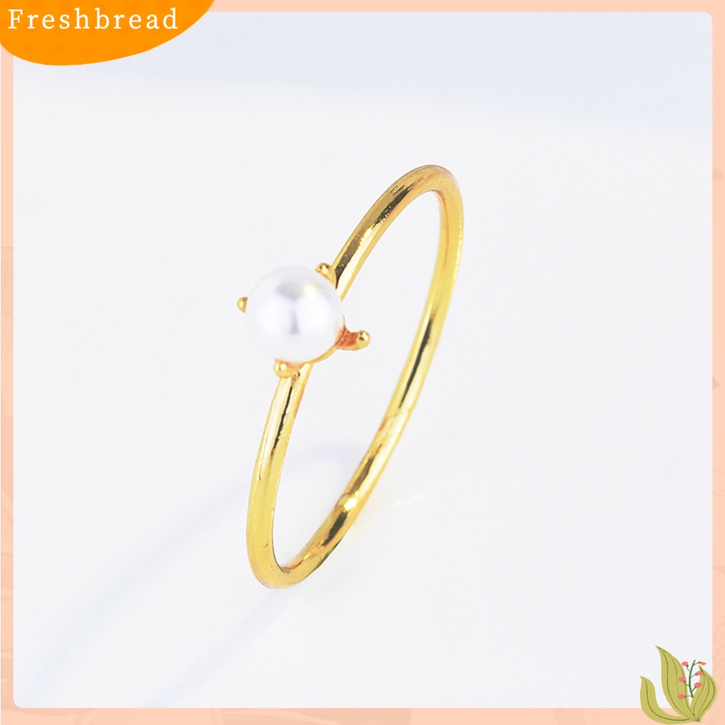 &lt; Freshbread &gt; Cincin Wanita Cincin Jari Mutiara Imitasi Hias Menarik Untuk Pertunangan
