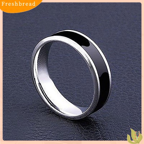 &lt; Freshbread &gt; Cincin Band Hitam Pria Wanita Titanium Anti Karat Fashion Perhiasan Hadiah Kekasih