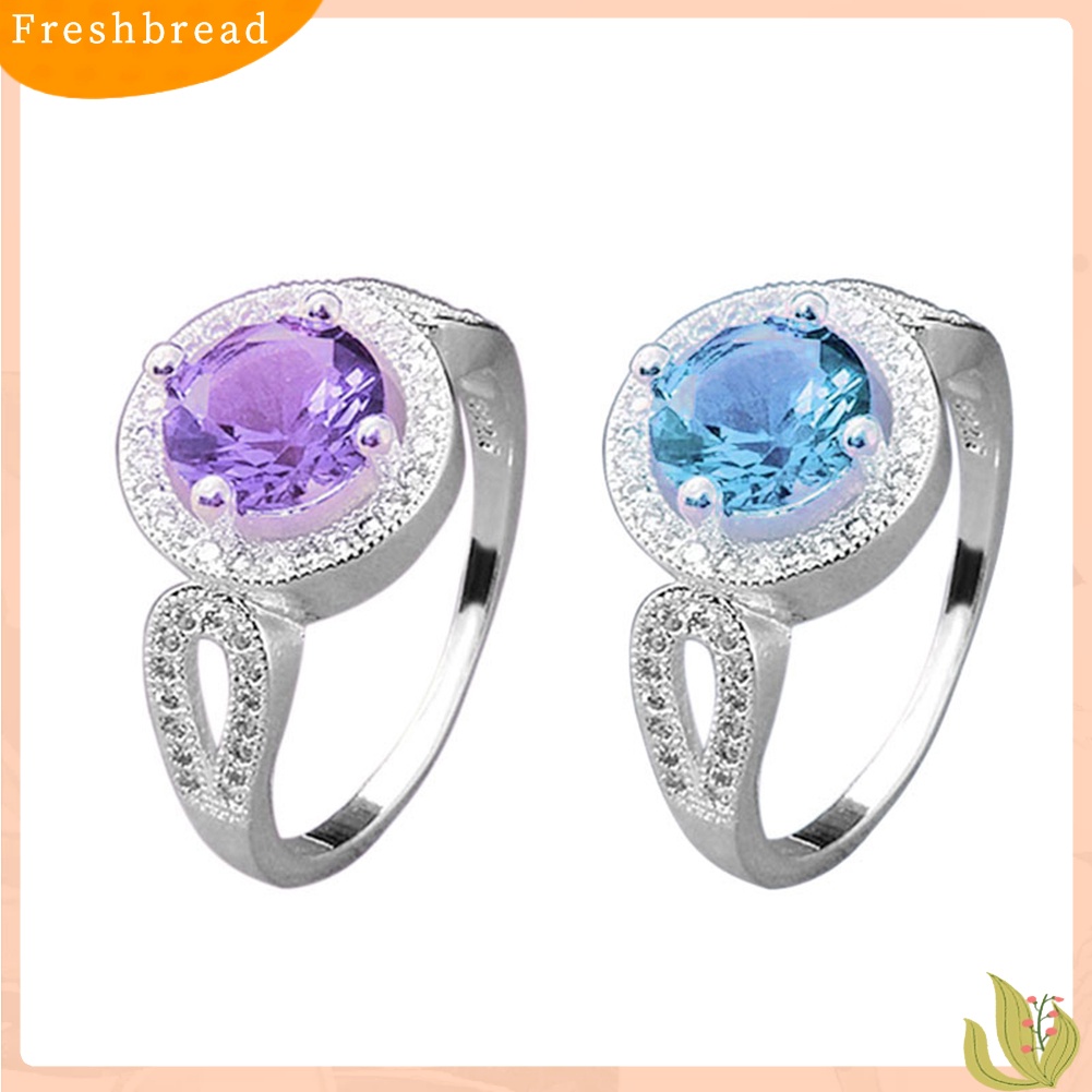 &lt; Freshbread &gt; Wanita Fashion Cubic Zirconia Tergabung Pertunangan Pernikahan Jari Cincin Perhiasan Hadiah