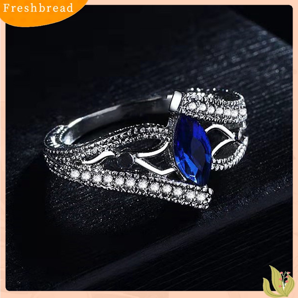 &lt; Freshbread &gt; Band Pernikahan Eye-catching Permukaan Mengkilap Alloy Sparkling Wedding Ring Jewelry Hadiah Ulang Tahun Untuk Pesta