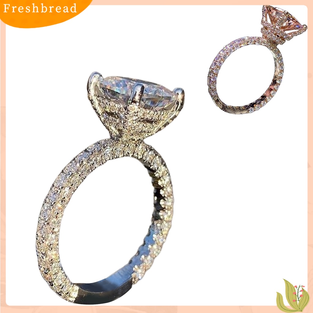 &lt; Freshbread &gt; Wanita Cincin Persegi Besar Cubic Zirconia Perhiasan Fashion Penampilan Indah Jari Cincin Untuk Pernikahan