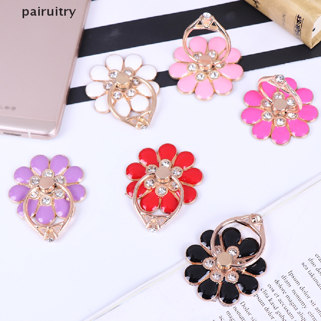 Prt Flower finger ring smartphone colorful metal stand holder phone holder Berdiri PRT