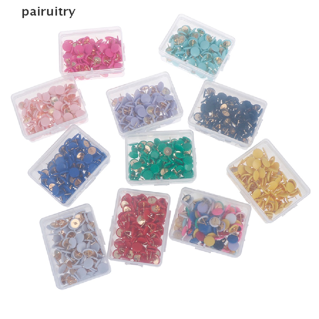 Prt 100Pcs Pin Dorong Bulat Papan Pengumuman Map Thumb Tacks Point Bulle Drawing  Prt