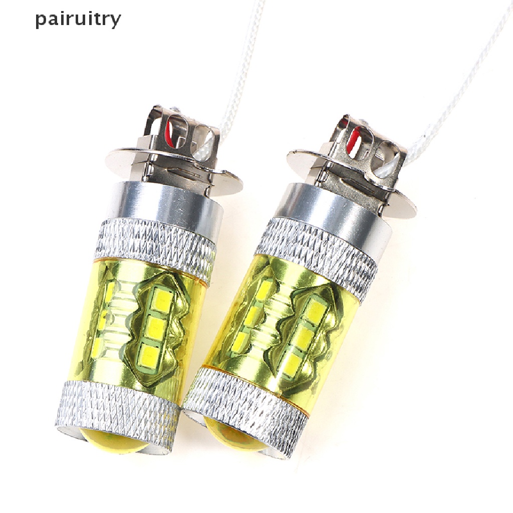 Prt 2pcs Lampu Kabut LED 12-24V H3 80W 16smd LED Car Fog Light Kuning Daya Tinggi PRT