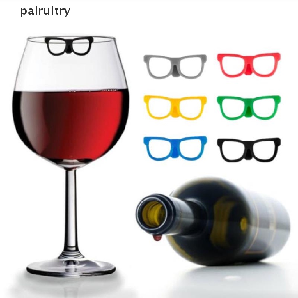 Prt 6Pcs Kacamata Silikon Berbentuk Wine Glass Marker Cangkir Minum Identifier Goblet PRT