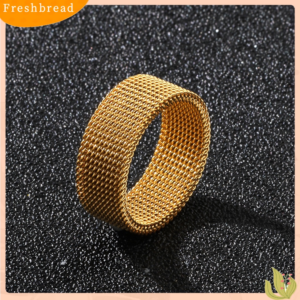 &lt; Freshbread &gt; Cincin Jari Gaya Sederhana Warna Hidup Semua Pertandingan Bebas Alergi Ringan Hias Stainless Steel Temperamen Kilau Terang Unisex Finger Ring Untuk Pria