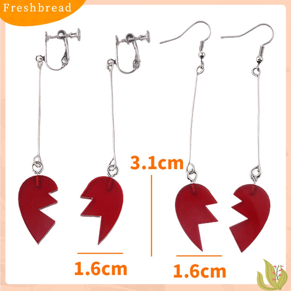 &lt; Freshbread &gt; 1pasang Anting Menjuntai Panjang Yang Dapat Dikombinasikan Bentuk Hati Kepribadian Dekoratif Anime Cosplay Props Hadiah Kekasih Bizarre Adventure Anting Klip Wanita Pria Perhiasan Untuk Prom