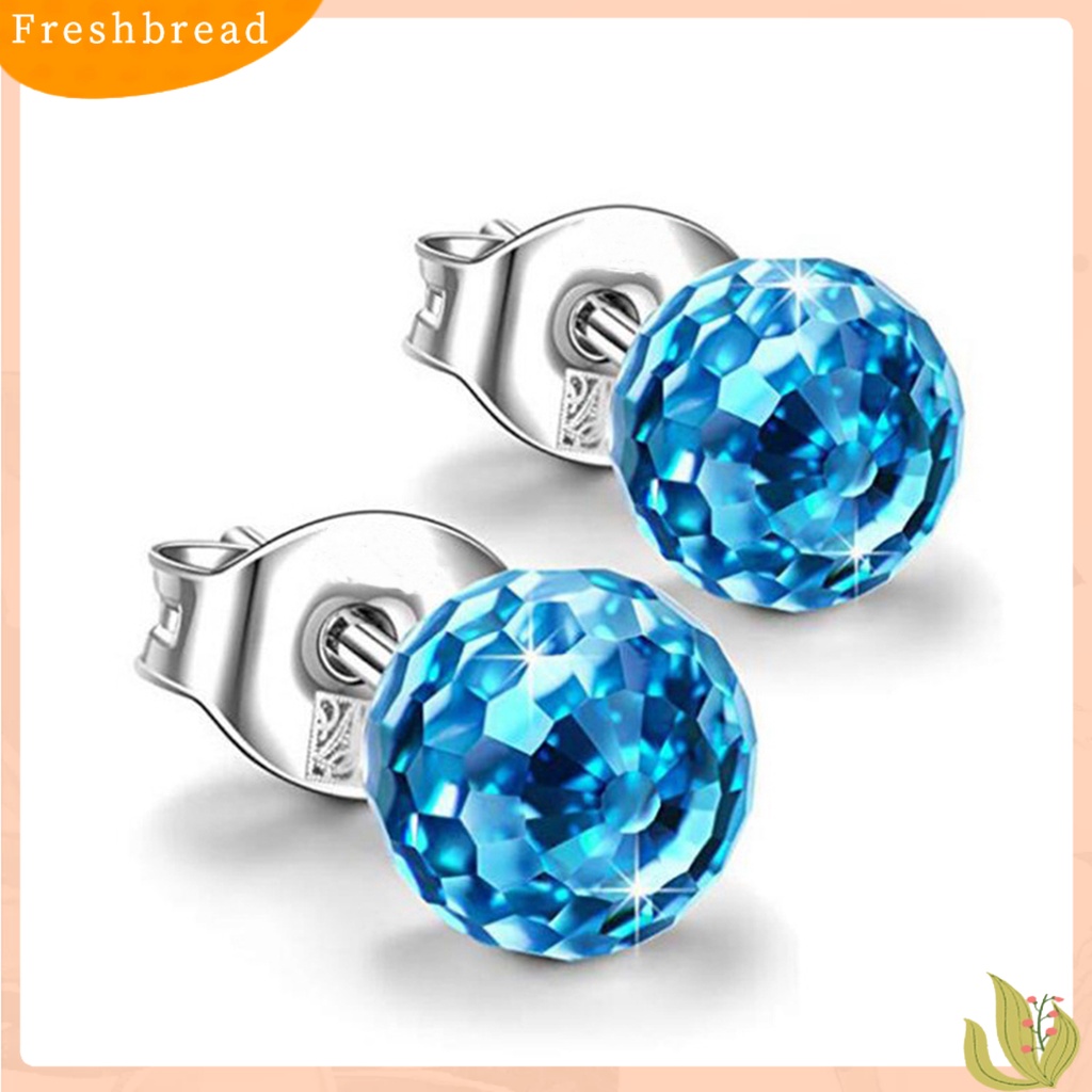 &lt; Freshbread &gt; Fashion Wanita Desain Bola Kristal Imitasi Ear Stud Earrings Perhiasan Hadiah Aksesori